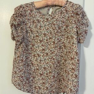 LOFT Floral Print Puff Sleeve Blouse